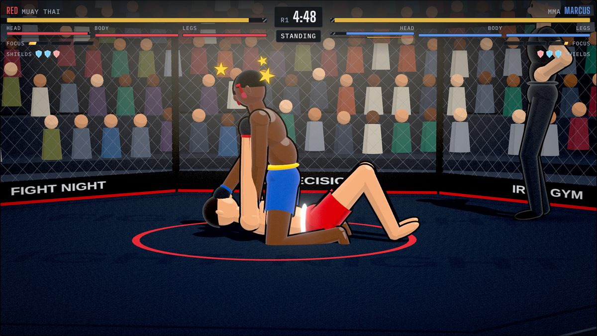 Ground and pound from mount